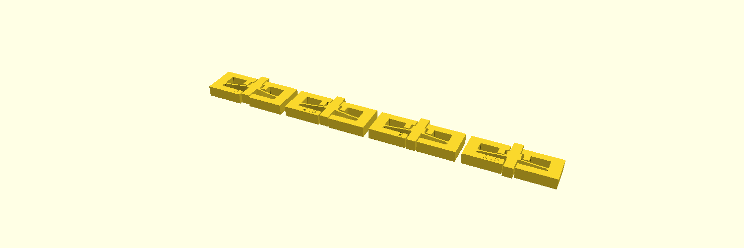 Coupon strip: four cells, bistability dying left to right