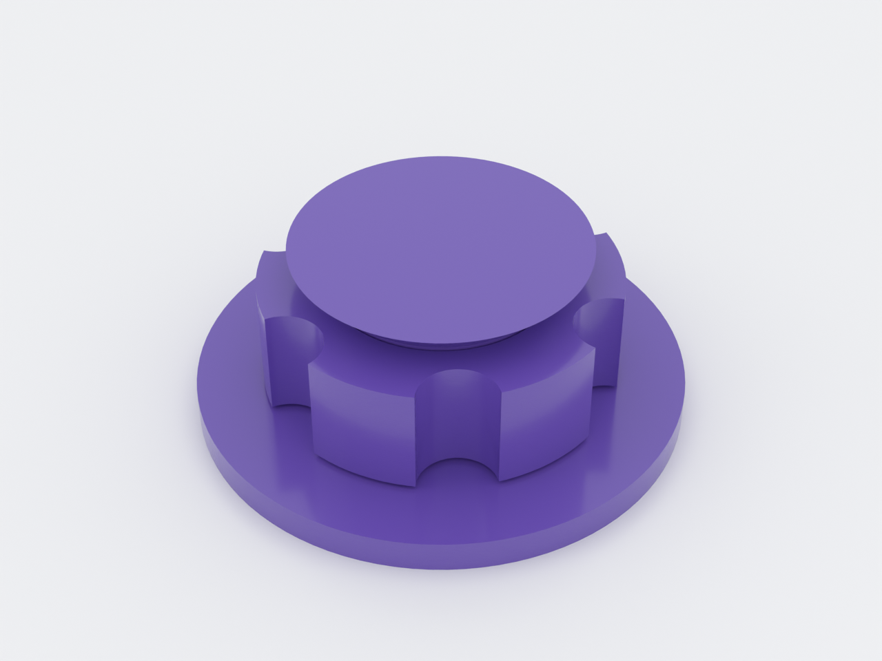 Studio product shot of the purple 3D-printed captive-spinner