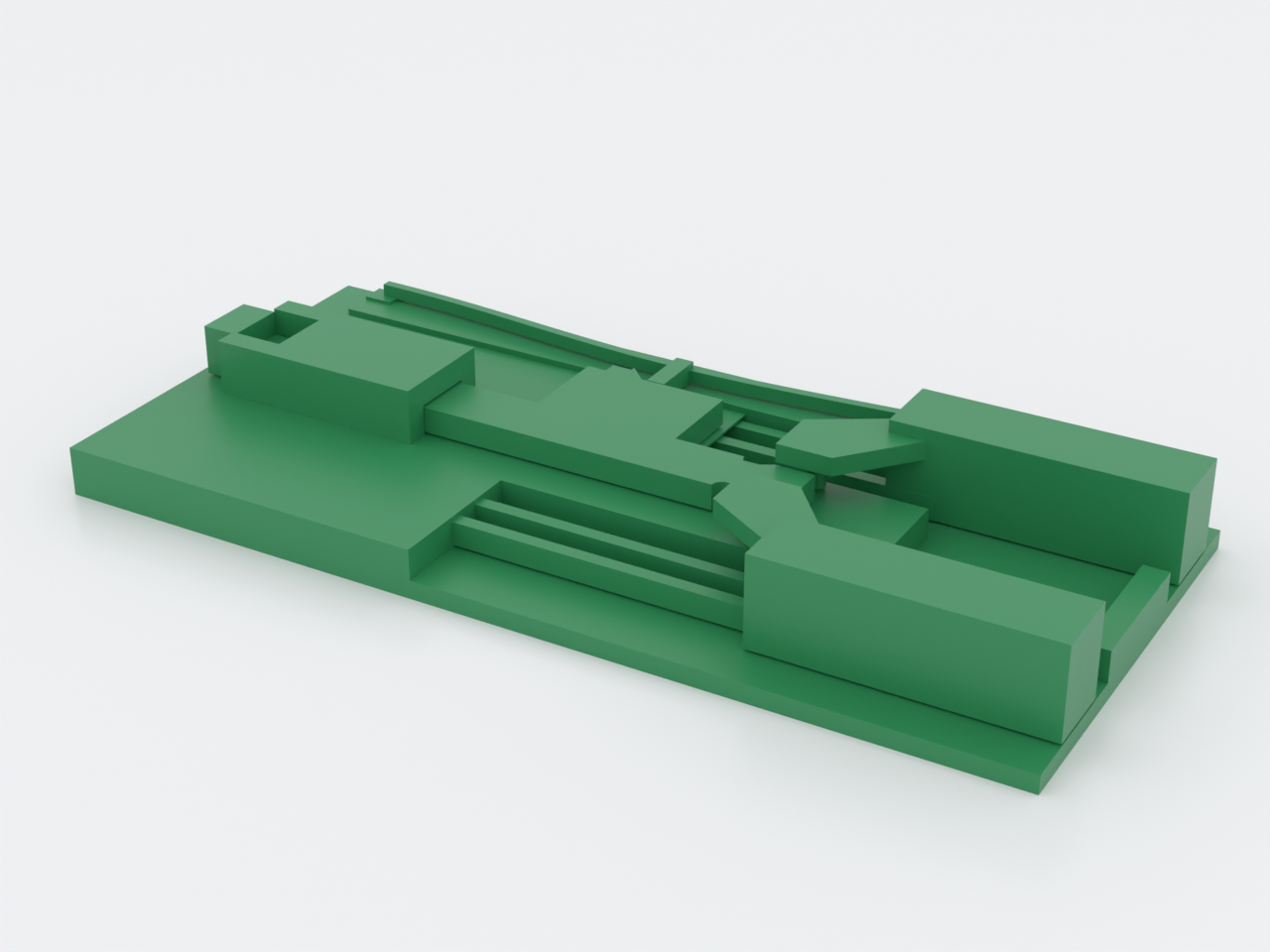 Studio product shot of the green 3D-printed compliant-gripper