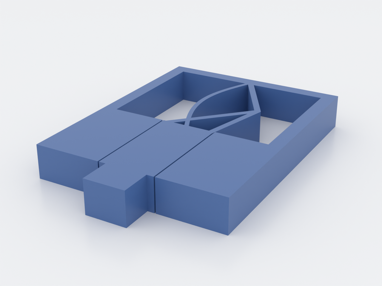 Studio product shot of the slate-blue 3D-printed constant-force-slider