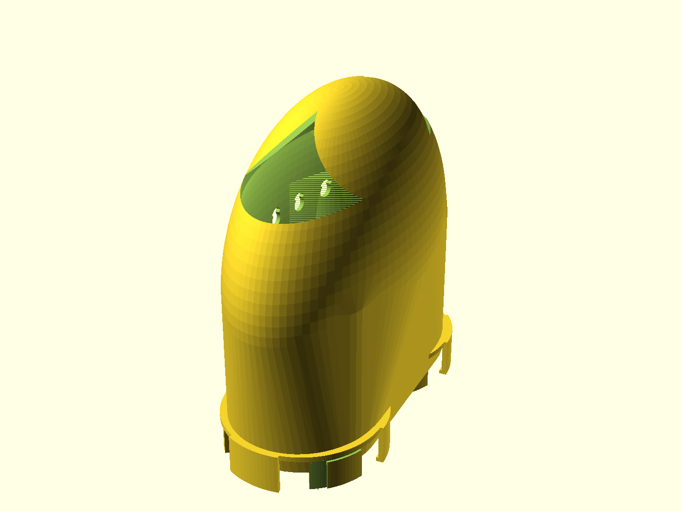 Three-quarter view of the node