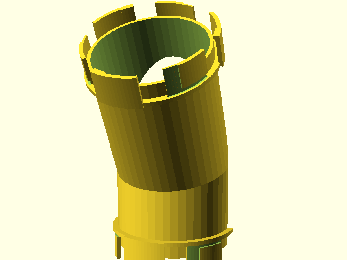 Bore cutaway — the interior wall runs smooth through the fork