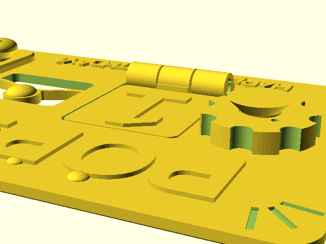 Easel flap folding out and back on its print-in-place hinge