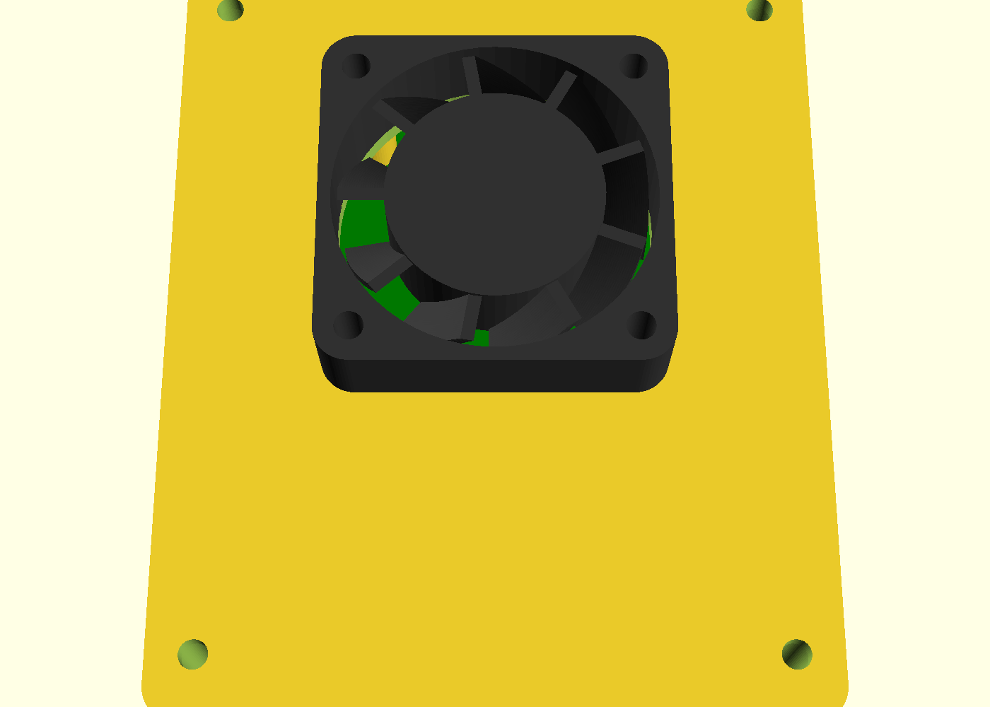 sbc-case — vented Raspberry Pi 4 case with fan mount — Ports