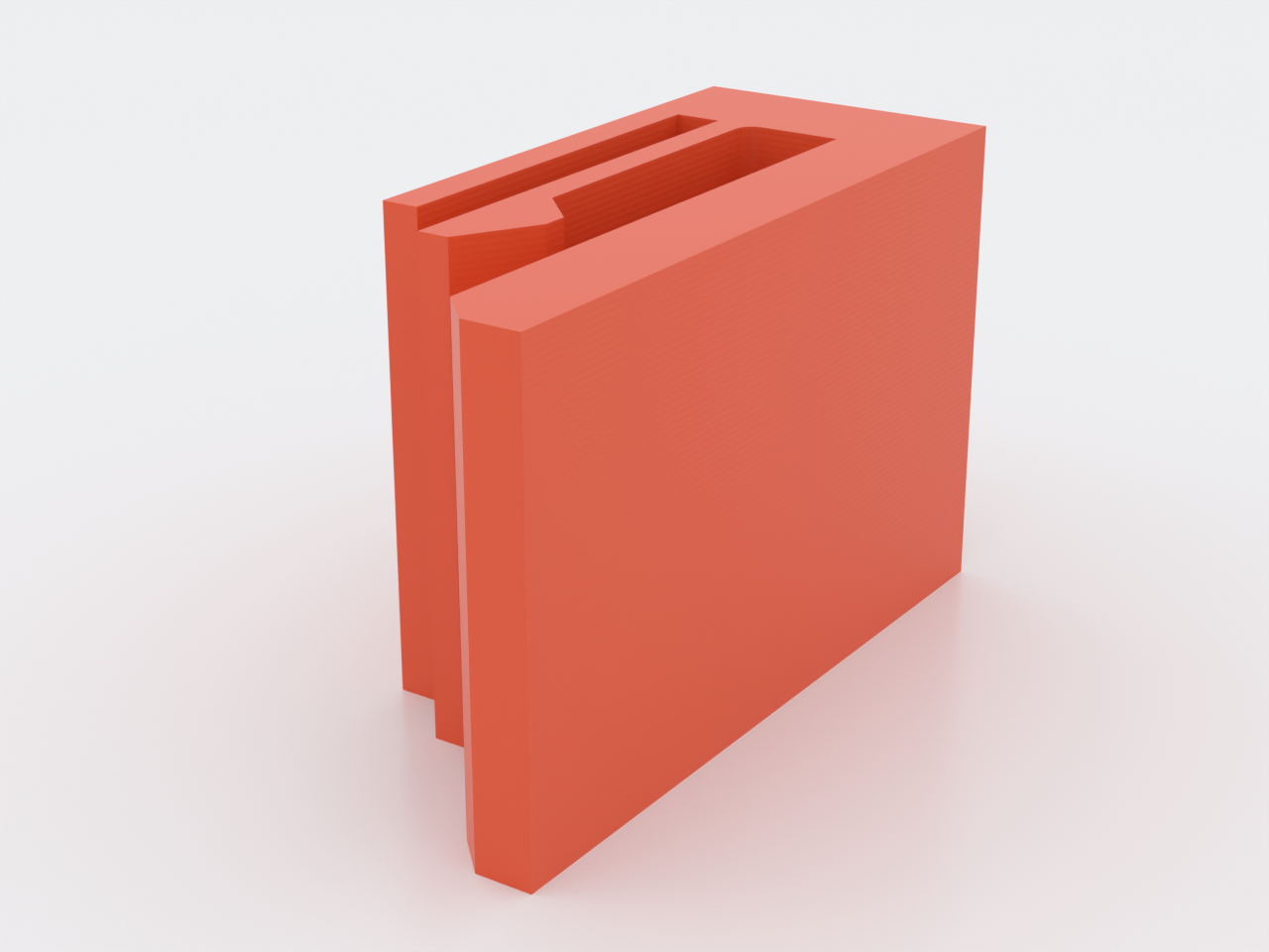 Studio product shot of the orange snap-cantilever-clip
